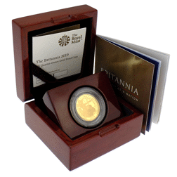 Pre-Owned 2019 UK Britannia 1/4oz Proof Gold Coin