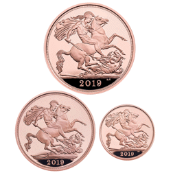 Pre-Owned 2019 UK Sovereign Proof Gold 3-Coin Set
