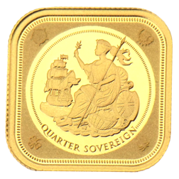 Pre-Owned 2019 Tristan da Cunha Britannia Four-Sided Quarter Sovereign Gold Coin