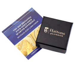 Pre-Owned 2019 Tristan da Cunha Britannia Four-Sided Quarter Sovereign Gold Coin