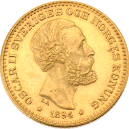 Pre-Owned 1894 Sweden 10 Kronor Gold Coin