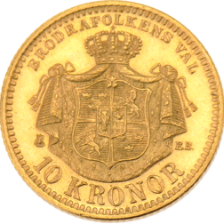 Pre-Owned 1894 Sweden 10 Kronor Gold Coin