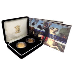 Pre-Owned 2007 UK Full And Half Proof Gold Sovereign Set