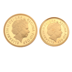 Pre-Owned 2007 UK Full and Half Sovereign Proof Gold 2-Coin Set