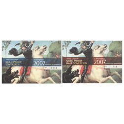 Pre-Owned 2007 UK Full and Half Sovereign Proof Gold 2-Coin Set