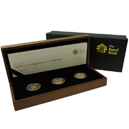 Pre-Owned 2010 UK Full, Half & Quarter Sovereign Proof Gold Coin Set