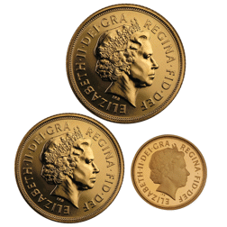 Pre-Owned 2010 UK Full, Half, and Quarter Sovereign Proof Gold Coin Set