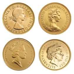 Pre-Owned UK Queen Elizabeth II Sovereign Portrait Gold 4-Coin Collection