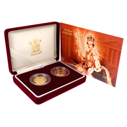 Pre-Owned 2002 & 2003 UK Half Sovereign Gold Proof 2-Coin Set