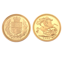 Pre-Owned 2002 & 2003 UK Half Sovereign Gold Proof 2-Coin Set