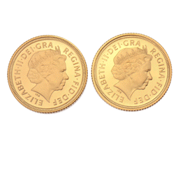 Pre-Owned 2002 & 2003 UK Half Sovereign Gold Proof 2-Coin Set