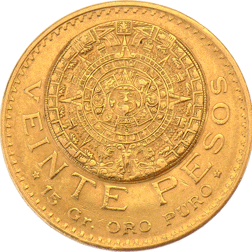 Pre-Owned 1919 Mexican 20 Peso Gold Coin