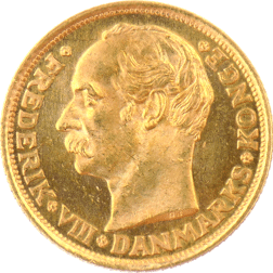 Pre-Owned 1908 Denmark 10 Kroner Gold Coin