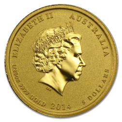 Pre-Owned 2014 Australian Lunar Horse 1/20oz Gold Coin