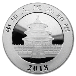 Pre-Owned 2018 Chinese Panda 30g Gilded Silver Coin - VAT Free