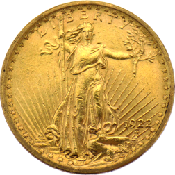 Pre-Owned 1922 USA St. Gaudens $20 Double Eagle Gold Coin