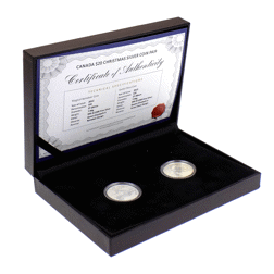 Pre-Owned 2012 & 2013 Canadian $20 Christmas Silver Coin Collection - VAT Free