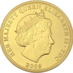 Pre-Owned 2009 Tristan Da Cunha Britannia Half Guinea Proof Gold