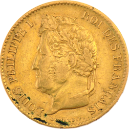 Pre-Owned 1834 French 40 Franc Louis Philippe Gold Coin