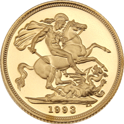 Pre-Owned 1993 UK Full Sovereign Proof Gold Coin