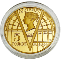 Pre-Owned 2001 UK Victorian Anniversary Crown Proof Gold Coin