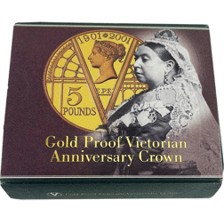 Pre-Owned 2001 UK Victorian Anniversary Crown Proof Gold Coin