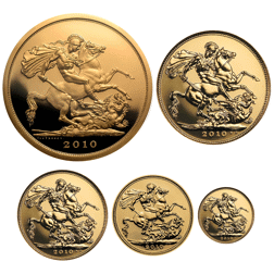 Pre-Owned 2010 UK Sovereign Proof Gold 5-Coin Collection