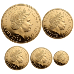 Pre-Owned 2010 UK Sovereign Proof Gold 5-Coin Collection