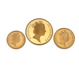 Pre-Owned 1993 UK Proof Sovereign Gold 3 Coin Collection