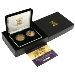 Pre-Owned UK 1957 & Proof 2007 50th Anniversary Full Sovereign Gold 2-Coin Set