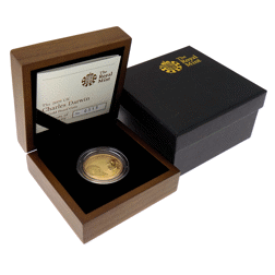 Pre-Owned 2009 UK Charles Darwin £2 Gold Proof Coin