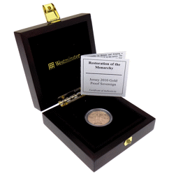Pre-Owned 2010 Jersey Restoration Of Monarchy Proof Sovereign Gold Coin