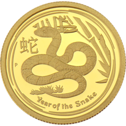 Pre-Owned 2013 1/4oz Australian Lunar Snake Proof Gold Coin