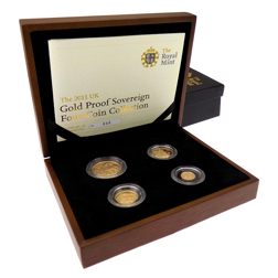 Pre-Owned 2011 UK Double, Full, Half And Quarter Gold Proof Sovereign Four Coin Collection