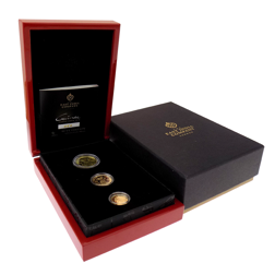 Pre-Owned UK 2015 East India Company Gold Guinea Three Coin Set