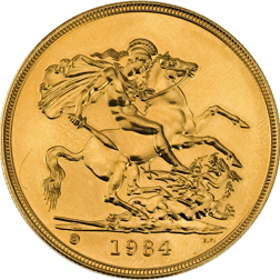 Pre-Owned 1984 UK Brilliant Uncirculated £5 Gold Coin