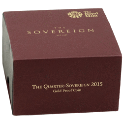 Pre-Owned 2015 UK Quarter Sovereign Proof Gold Coin