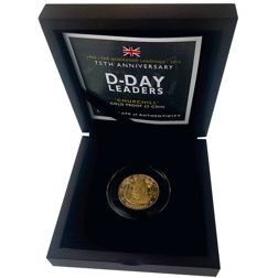 Pre-Owned 2019 Isle of Man D-Day Leaders Churchill £2 Gold Proof Coin
