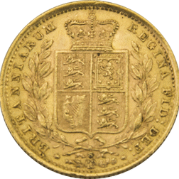 Pre-Owned 1886 Sydney Mint Victoria 'Shield' Young Head Full Sovereign Gold Coin