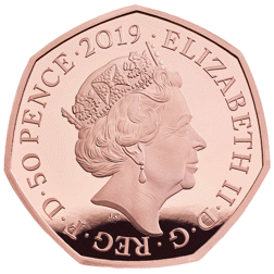 Pre-Owned 2019 UK Beatrix Potter Peter Rabbit 50p Proof Gold Coin