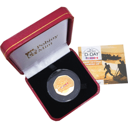 Pre-Owned 2019 Gibraltar D-Day 75th Anniversary 50p Gold Proof Coin