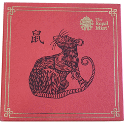 Pre-Owned 2020 UK Lunar Rat 1/4oz Gold Proof Coin