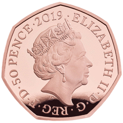 Pre-Owned 2019 UK Royal Mint Wallace and Gromit 50p Proof Gold Coin