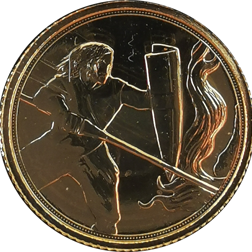 Pre-Owned 2020 Gibraltar Brilliant Uncirculated Quarter Sovereign Gold Coin