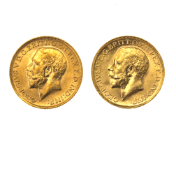 Pre-Owned 1914 - 1918 UK Full Gold Sovereign 2 Coin Boxed Set