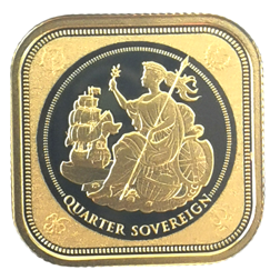 Pre-Owned 2019 Tristan da Cunha Four-Sided Quarter Sovereign Gold Coin