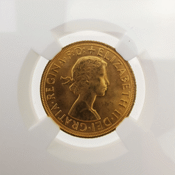 Pre-Owned 1959 UK Full Sovereign Gold Coin NGC Graded MS 64 - 4866477-019