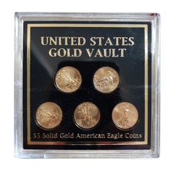Pre-Owned 2011 USA Eagle 1/10oz Gold Coins Vault 5 Coin Collection