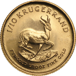 Pre-Owned South African Krugerrand 1/10oz Gold Coin - Mixed Dates