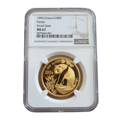 Pre-Owned 1993 Chinese Panda 1oz Gold Coin NGC Graded MS 67 - 5879664-001